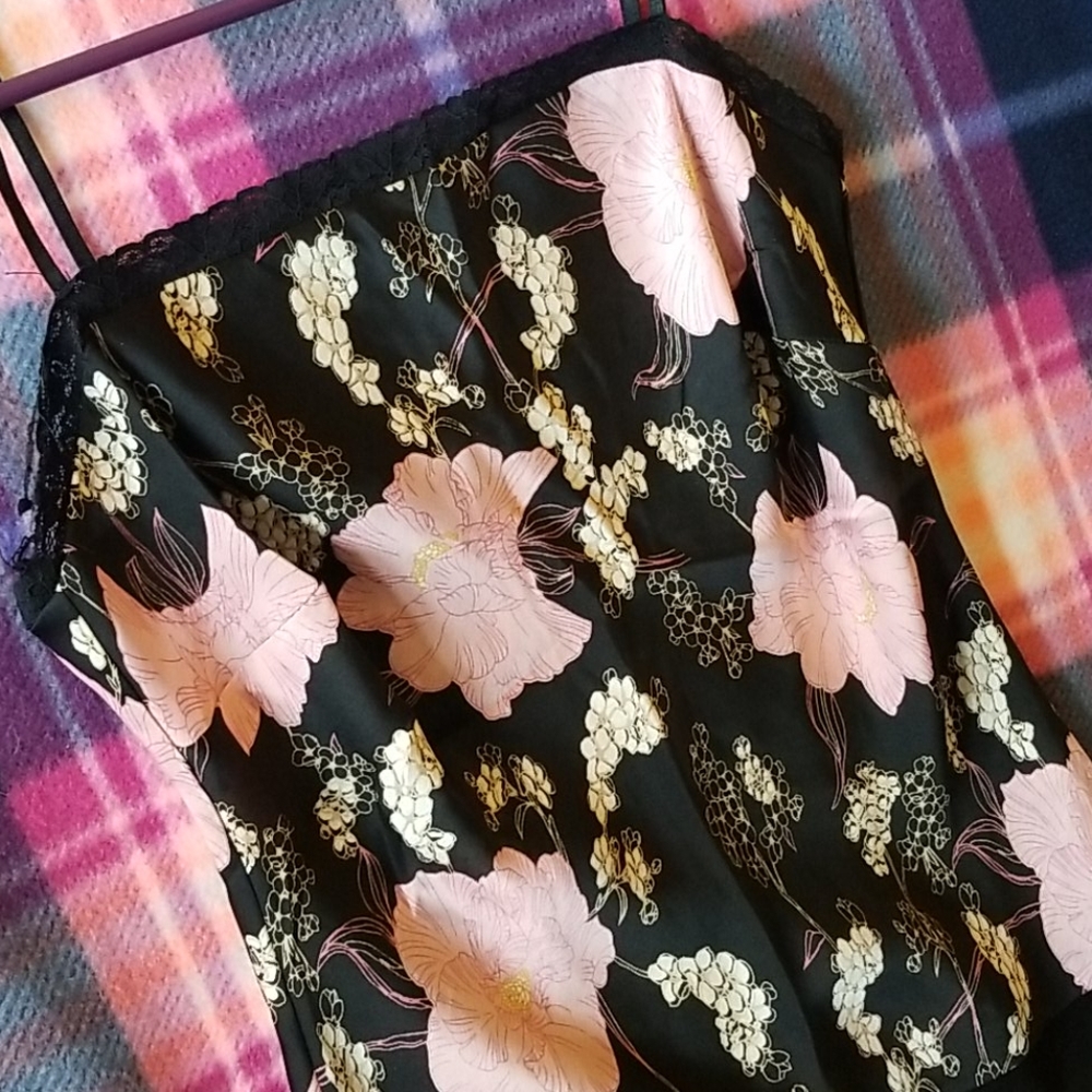Black and floral tank top